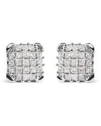 Haus of Brilliance - 10K 3/4 Cttw Princess Diamond Composite Open Frame Stud Earrings (I-J Color, I1-I2 Clarity) - Lyst