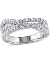 Amour - 1/4 Ct Tw Diamond Crossover Ring - Lyst