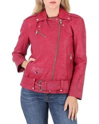 Michael Kors - Crinkled Leather Moto Jacket - Lyst