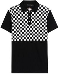 Roberto Cavalli - Checkerboard Cotton Polo Shirt - Lyst