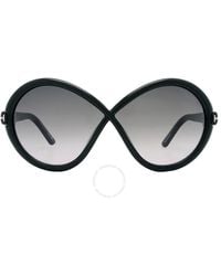 Tom Ford - Jada Smoke Gradient Butterfly Sunglasses Ft1070 01b 68 - Lyst