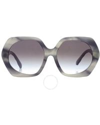 Tory Burch - Clear Gradient Dark Green Irregular Sunglasses Ty7195f 19562a 57 - Lyst