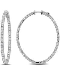 Created Forever - 5 3/4Ct Tw Lab-Grown Diamond Hoop Earrings - Lyst