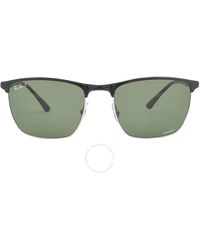 Ray-Ban - Chromance Polarized Dark Green Square Sunglasses Rb3686 9144p1 57 - Lyst