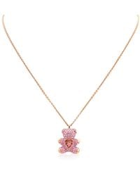 Swarovski - Rose-Tone Plated Teddy Pendant Necklace - Lyst