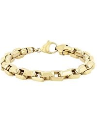 Robert Alton - Stainless Steel With Finish Beveled Box Link Bracelet - Lyst