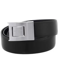Saint Laurent - Brushed Leather Buckle Belt, Cm - Lyst