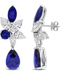 Created Forever - 4 1/2Ct Tw Pear And Marquise Lab-Grown Diamonds And 12 1/2Ct Tgw Created Sapphire Earrings - Lyst