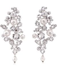 Swarovski - Constella Crystal Pearl Clip Earrings - Lyst