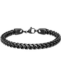 Robert Alton - Stainless Steel Gunmetal Franco Chain Bracelet - Lyst