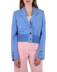 Burberry - Ladies Vivid Cobalt Mohair-Wool Tailored Blazer Jacket, Brand Size 2 (Us - Lyst
