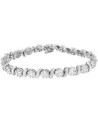 Haus of Brilliance - 14k White Gold 5 1/4 Cttw Diamond S-link Floral Cluster Tennis Bracelet - Lyst