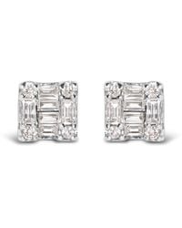Haus of Brilliance - 10K 1/7 Cttw Round And Baguette Diamond Mosaic Square Stud Earrings (H-I Color, I1-I2 Clarity) - Lyst