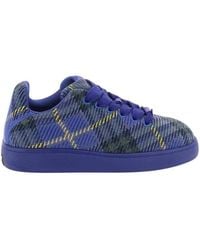 Burberry - Check Nylon Knitted Box Sneakers, Brand Size 39 Us - Lyst