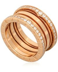 BVLGARI - B.Zero1 18K 4-Band Diamond Pave Ring - Lyst