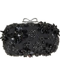 Self-Portrait - Self-Portrait Satin Floral Crystal Clutch Bag - Lyst