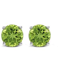 Haus of Brilliance - 14K 5X5Mm Round Peridot Solitaire Stud Earrings - Lyst