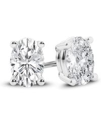 Brilliant Diamond - 14K Igi Certified 1.50 Carat Oval Cut Lab Grown Diamond Stud Earrings For Vs Clarity, E-F Color - Lyst