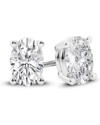 Brilliant Diamond - 14K Igi Certified 1.50 Carat Oval Cut Lab Grown Diamond Stud Earrings For Vs Clarity, E-F Color - Lyst