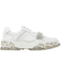 Jimmy Choo - Diamond X Strap/F Leather Trainers, Brand Size 34.5 Us - Lyst
