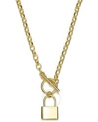 Rachel Glauber - 14k Gold Plated Locket Charm Necklace - Lyst