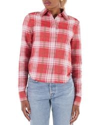 Loewe - Check Pattern Long-Sleeved Shirt, Brand Size 34 - Lyst