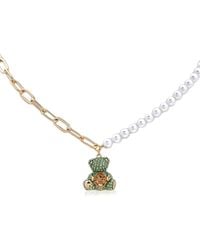 Swarovski - Teddy Crystal Pearl Pendant Necklace - Lyst