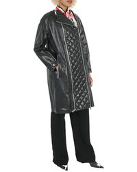 Burberry - Lushill Diamond-quilted Zip Panel Collarless Coat - Lyst