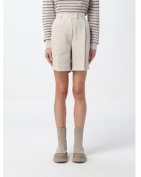 Brunello Cucinelli - Naturale Linen Tailored Shorts, Size Large - Lyst