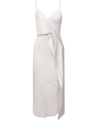 Burberry - Natural Silk Ruffle-detail Sloane Slip Dress - Lyst