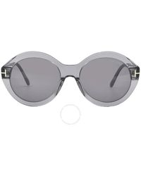 Tom Ford - Seraphina Smoke Mirror Round Sunglasses Ft1088 20c 55 - Lyst