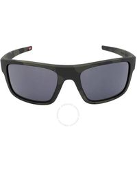 Oakley - Drop Point Grey Rectangular Sunglasses - Lyst