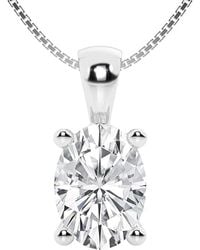 Brilliant Diamond - 1/2 Carat Oval Lab Grown Diamond Solitaire Pendant - Lyst