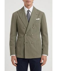 Brunello Cucinelli - Cotton Double Breasted Blazer, Brand Size 46 (Us - Lyst
