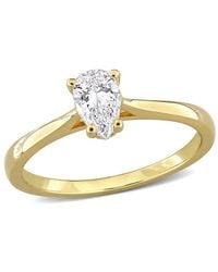 Created Forever - 1/2Ct Tw Pear-Shaped And Round-Cut Lab-Grown Diamond Engagement Ring - Lyst