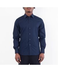 Ferragamo - Ferragamo Micro-Patterned Long Sleeve Shirt - Lyst