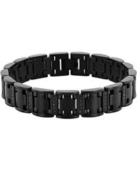 Robert Alton - 1/2 Ctw Stainless Steel Link Bracelet With Diamonds - Lyst