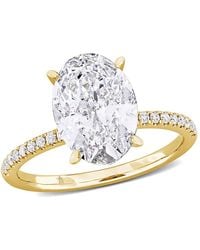 Created Forever - 3 1/6Ct Tw Oval And Round-Cut Lab-Grown Diamond Solitaire Engagement Ring - Lyst