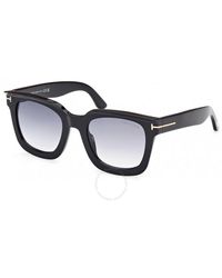 Tom Ford - Leigh Smoke Gradient Square Sunglasses Ft1115 01b 52 - Lyst