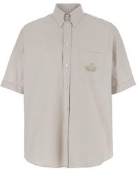 Fendi - Logo Embroidered Button Down Shirt - Lyst