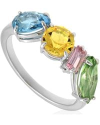 Swarovski - Rhodium Plated Mixed Cuts Gema Ring, Size 52 - Lyst