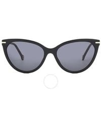 Carolina Herrera - Grey Cat Eye Sunglasses Her 0093/s 0807/ir 57 - Lyst