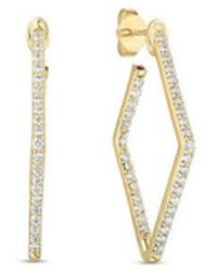 Roberto Coin - Perfect Diamond Hoops Collection Yellow Gold Diamonds Earrings - Lyst