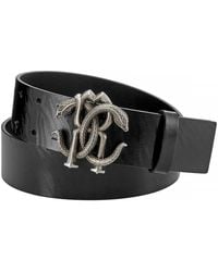 Roberto Cavalli - Rc Logo Calf Leather Belt, Cm - Lyst