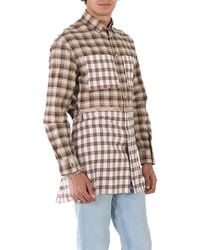 Burberry - Zipped Hem Check Flannel Shirt - Lyst
