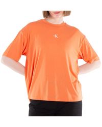 Calvin Klein - Back-Logo Printed Short Sleeves T-Shirt - Lyst