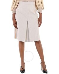 Burberry - Box Pleated Cotton Canvas A-line Skirt - Lyst