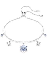 Swarovski - Rhodium Plated Snowflake Magic Bracelet - Lyst