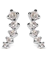 Haus of Brilliance - 10K 1/10 Cttw Diamond Journey Style Climber Stud Earrings (H-I Color, I1-I2 Clarity) - Lyst