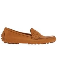 Ferragamo - Ladies Driver Logo-Debossed Leather Loafers - Lyst